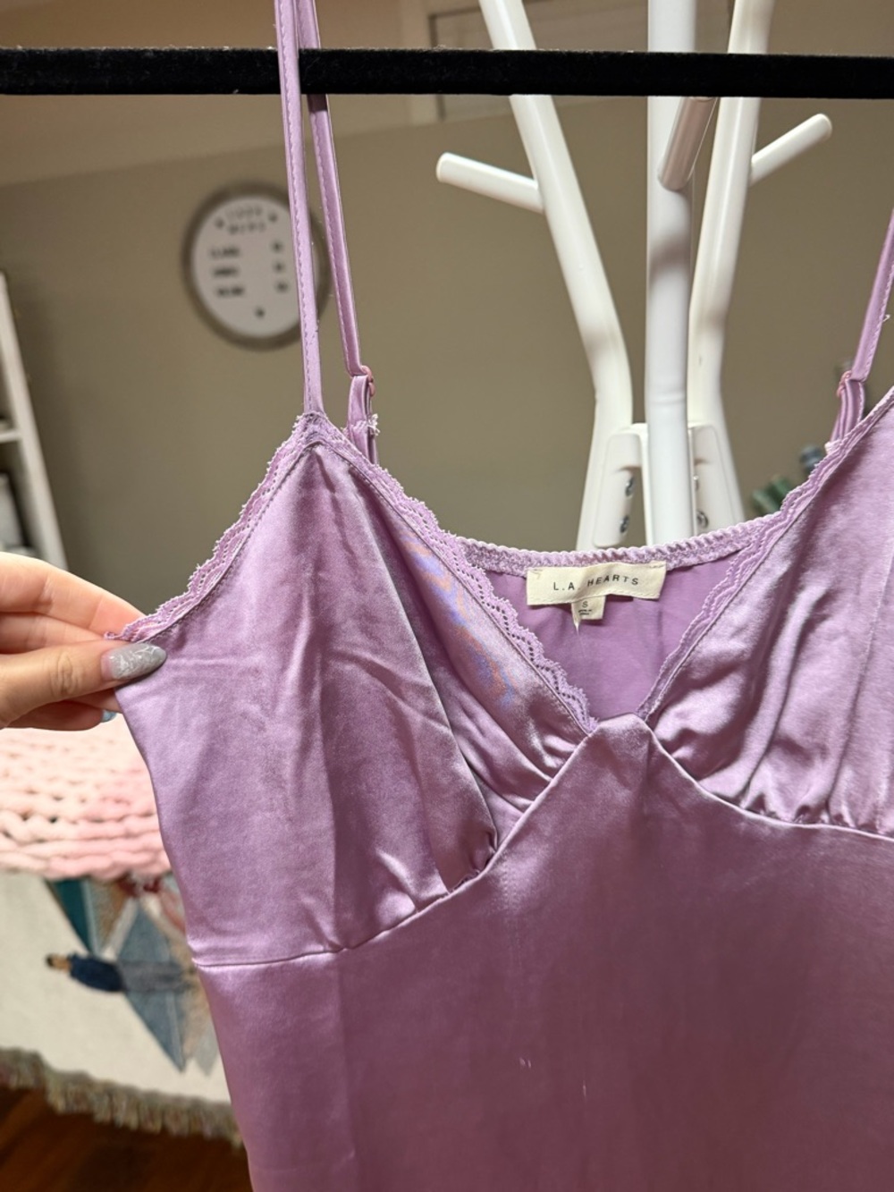 La Hearts Lavender Satin Mini Dress - Picture 4 of 6